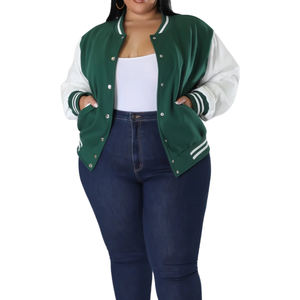 เสื้อแจ็กเก็ตทีมกีฬาขนาดใหญ่พิเศษทันสมัยสีเขียวและสีขาววัสดุนุ่มใส่สบายเหมาะสำหรับชุดลำลองแนวสตรีทแฟชั่นหรือสไตล์สปอร์ต - Product Image 3