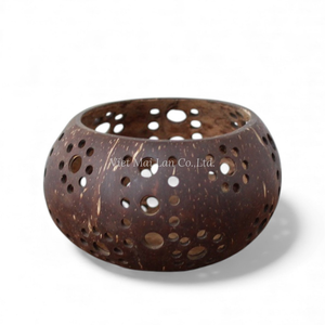 Portavelas de Coco Natural para Decoración del Hogar Ecológica y Ambiente Cálido en la Mesa - Product Image 2