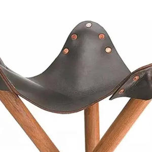 Tabouret de chasse pliable portable, chaise trépied en cuir, nouvelle arrivée 2025, chaise de chasse en bois avec sièges en cuir - Product Image 4