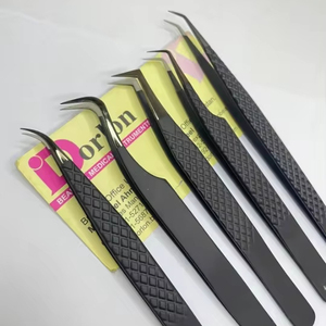 แหนบขนตาจับเพชรสีดำด้านเคลือบด้วยปลายพลาสม่าปรับแต่งปลายแบบคลาสสิกและแหนบขนตาปริมาณมาก - Product Image 1