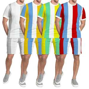 Conjunto de Camiseta y Pantalones Cortos Unisex de Venta Caliente, Estampado Personalizado, Algodón Elástico de Secado Rápido, Talla Grande, Diseño Sólido con Logotipo - Product Image 1