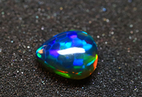 Piedra preciosa de cabujón de ópalo negro etíope de panal-Gemas de ópalo negro con forma de pera Welo-Juego de piel de serpiente de fuego Piedra suelta suave