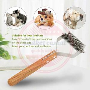 Peines y cepillos con mango de madera para aseo al por mayor para perros y gatos | Peines de acero inoxidable - Product Image 6