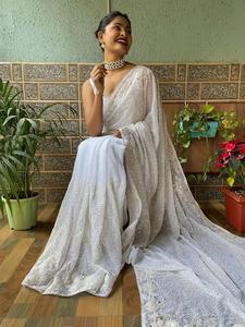 Chemisier de travail Style moderne, Design Evergreen, Georgette, séquentiel, sarouel, chemisier indien, nouveau, 2023 - Product Image 5