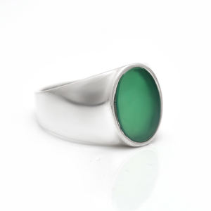 Élégante bague en argent sterling 925 pierre précieuse onyx vert classique pour mariages anniversaires fêtes fiançailles bijoux fins cadeau - Product Image 2