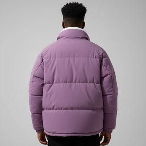 Chaqueta Acolchada de Algodón Ligera y Holgada para Hombre, Nueva Llegada 2025, con Logotipo Personalizado Impreso, Cuello Alto, Chaqueta de Burbujas - Product Image 6