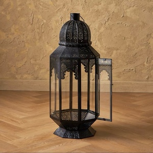 2026 Ramadan Decorations <b>Black</b> Metal Moroccan <b>Candle</b> Holder <b>Lantern</b> Events Decorative Large <b>Lanterns</b> - Product Image 6