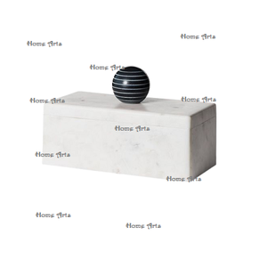 Juego de 2 cajas de almacenamiento de joyería de forma redonda, joyero cosmético de mármol de último diseño con tapa al precio más bajo - Product Image 2