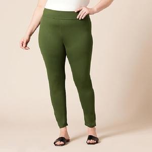 Por encargo 95% algodón 5% Spandex Color Oliva oscuro cintura alta señoras Leggings mejor precio de fábrica Bangladesh - Product Image 6