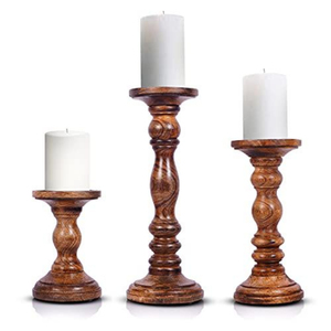 Portavelas de madera de diseño antiguo, portavelas de madera natural de alta calidad, portavelas de madera hecho a mano al mejor precio - Product Image 4
