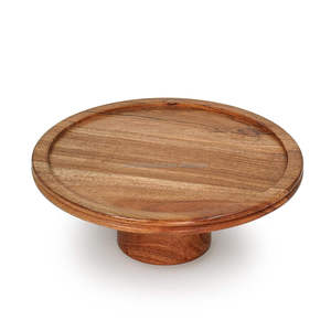 Soporte de pastel de madera de suministro de fábrica con cúpula multifunción de madera de acacia plato para servir pastel bandejas de soporte de exhibición de desierto de madera - Product Image 4