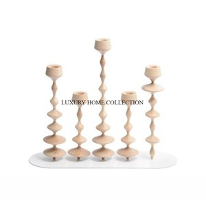 Bougeoir de table créatif en laiton pur plaqué or pour centres de villégiature et bougies d'événement - Product Image 6