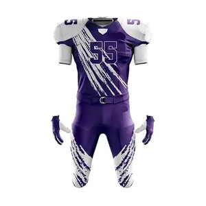 Maillot de football américain unisexe de haute qualité respirant taille plus anti-UV séchage rapide uniforme d'équipe imprimé numéro comprend des chemises - Product Image 4