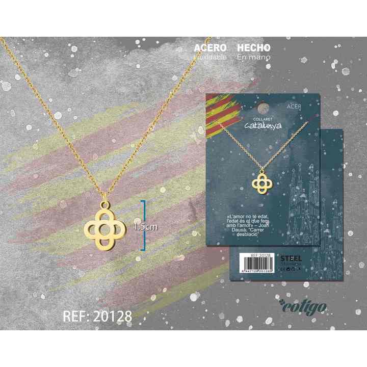 Acero Dorado Flor De Barcelona Fashion Pendant Necklace Elegant Colgante for Women