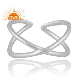 Anillo de banda de plata de diseño elegante para mujer, joyería de diseño personalizado para mujer, regalo para ella - Product Image 3