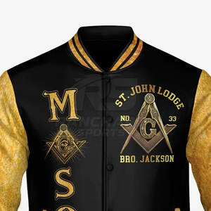 Veste de baseball maçonnique personnalisée, veste brodée pour hommes, veste de baseball maçonnique personnalisée - Product Image 4
