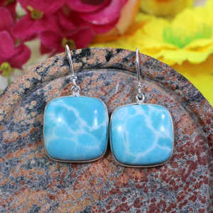 Wholesale 92.5 <b>Sterling</b> <b>Silver</b> Trendy Cute Religious Style Huggie Stud <b>Earrings</b> GIA Certified Wedding Fine <b>Hoop</b> Earings Larimar - Product Image 1
