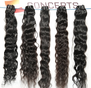 Fournisseur naturel non traité à cuticules alignées Cheveux vierges Remy Remy crépus ondulés Extensions de cheveux humains temple indien - Product Image 5
