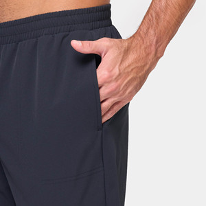 Pantalon de jogging pour homme de haute qualité, coupe ajustée, séchage rapide, lavé, respirant, taille élastique et bordure côtelée noire avec poches latérales - Product Image 4