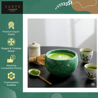Bol à Matcha en Marbre de Luxe de Qualité Supérieure, Fourniture Directe Usine, Design Artisanal d'Inspiration Japonaise, Essentiel pour la Cérémonie du Thé
