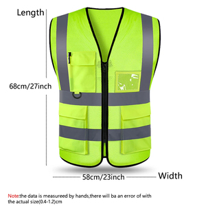 Venta al por mayor de la mejor calidad de diseño de alta visibilidad de seguridad de trabajo de poliéster de tono de alta visibilidad chaleco reflectante con bolsillos - Product Image 4