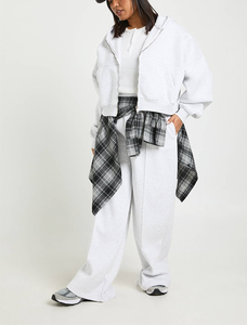 Nouvel ensemble streetwear décontracté d'hiver 2 pièces pour femme, style modeste, sweat à capuche zippé et pantalon droit, vêtements de sport en coton, survêtement chaud - Product Image 2