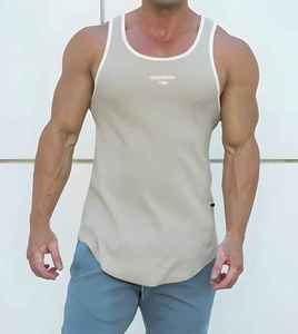 Débardeur de sport pour homme personnalisé, respirant, séchage rapide, en spandex/coton, col en V, musculation, fitness, sans manches - Product Image 2