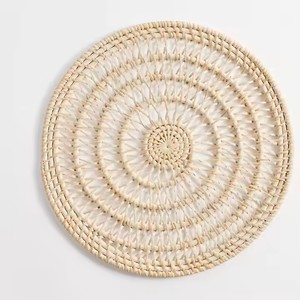 Rotin jonc de mer écologique moderne forme irrégulière résistant à la chaleur tissé à la main tasse sous-verres Table à manger tapis porte-boisson - Product Image 1
