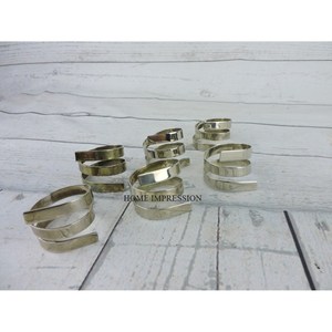 Anneaux de serviette en métal de luxe, couleur argent unique, porte-serviettes écologique, cadeaux pour hôtels, fêtes, célébrations de Pâques, usine - Product Image 1