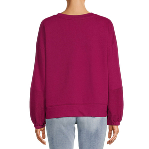 Sudadera Coreana de peso pesado para mujer con logotipo personalizado, Jersey de algodón de cuello redondo de lana, mangas largas suaves sueltas para invierno - Product Image 4