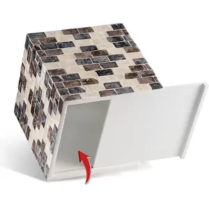 กล่องทิชชู่ประดับมุกทรงสี่เหลี่ยมผืนผ้าลายปักหรูหราทันสมัยที่ใส่กระดาษที่ใส่ของตกแต่งห้องน้ำ Sontracraft ทำแบรนด์ - Product Image 3