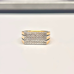 Bague de fiançailles, de mariage, ethnique, de luxe, pour femme, pour soirée, en or jaune, avec croix, griffes, diamant naturel taille brillant radiant, certifié - Product Image 2