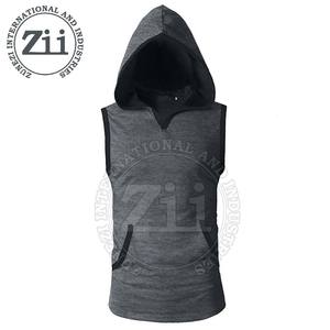 Sudaderas con capucha ligeras para gimnasio y fitness para hombre, estampados sólidos de secado rápido, todas las estaciones, anticontracción, talla grande, ¡MOQ bajo! Hecho poliéster/algodón - Product Image 6