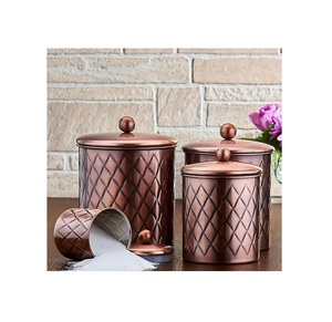 Ensemble de bidons en métal de conception unique pour les récipients de stockage de thé et de café de table d'ustensiles de cuisine faits à la main - Product Image 2