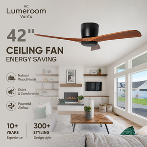 USA In Stock 42 Inch 3 Blade <b>Ceiling</b> <b>Fan</b> without Light Solid Wood Design Quiet Reversible DC Motor with <b>Remote</b> - Product Image 1