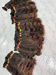 Cabello Humano Remy Ondulado Natural Indio Virgen de Alta Calidad de 24 Pulgadas, Extensiones de Trama Doble a Máquina, Negro, Sin Procesar, Listo para Permanente - Product Image 6