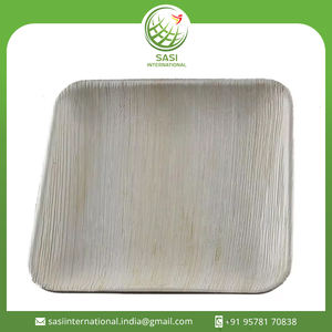 Vaisselle jetable en feuille de palmier biodégradable naturelle, assiettes carrées de différentes tailles et formes pour servir des aliments lors des mariages - Product Image 2