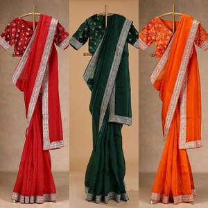 Redéfinissez l'habillage festif avec cet élégant saree en soie d'organza inspiré du patrimoine de l'artisanat intemporel avec chemisier - Product Image 2