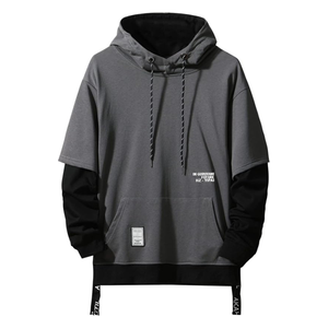 Sudadera con Capucha para Hombre, Estilo Vintage, Casual, con Estampado de Letras Digitales, de Felpa de Algodón y Spandex, Sudadera con Capucha y Parches Modernos - Product Image 3