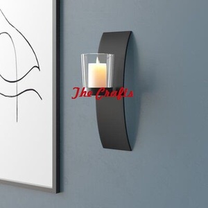 Glass And Iron Candle Holder Customized Size And Shape <b>Wall</b> Decorative Candle Holder For Home And Hotel Usage - Product Image 6