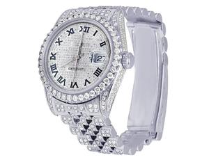 Reloj de Pulsera de Plata de Ley 925 con Incrustaciones de Diamantes Moissanite, Estilo Hip Hop, Joyería de Lujo para Hombre - Product Image 1