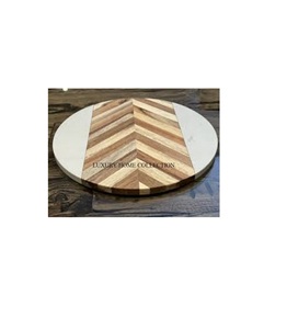 Tabla de cortar de mármol de madera sostenible hecha con materiales renovables ideal para reducir el medio ambiente en la cocina diaria - Product Image 1