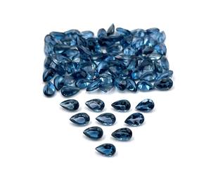 Lot de pierres précieuses en vrac topaze bleue de Londres naturelle taillée en poire 3*5-12*16 MM pierres à facettes avec certificat IGI pour la fabrication de bijoux - Product Image 5