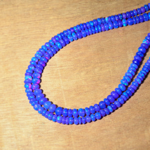 Perles d'opale éthiopiennes rondes faites à la main de haute qualité AAA+, taille des perles 3,5 mm, longueur du brin 8 à 16 pouces, couleur lavande naturelle, pour la création de bijoux - Product Image 4