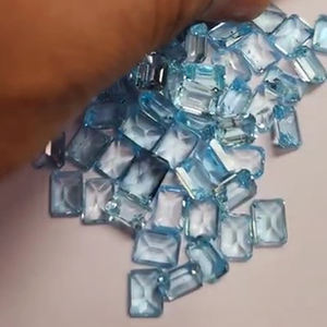 70 pièces de topaze bleue ciel naturelle 8x6mm octogone facette 129 Cts Lot Iroc ventes bonne qualité véritable topaze bleue coupe US $97 pour tous - Product Image 4