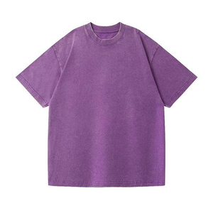 Camisetas de Algodón Puro con Diseño Personalizado al por Mayor, Camisetas Oversize con Lavado Ácido, Ropa Casual, Camiseta Unisex con Lavado Ácido - Product Image 1