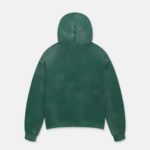 Heavyweight Long <b>Sleeve</b> Acid Wash <b>Hoodie</b> Oversized Custom <b>Men's</b> Streetwear Vintage Distressed Stone Wash <b>Men's</b> Hoodies - Product Image 2