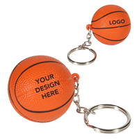 Llavero Antiestrés con Forma de Balón de Baloncesto de Espuma PU con Logotipo Personalizado y Anillo Metálico para Eventos Escolares y Promociones Deportivas