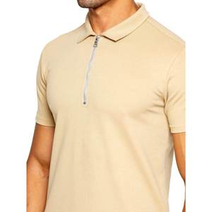 Conjunto de dos piezas de polo informal de moda de verano para hombre personalizado OEM camisa de cuello con cremallera y pantalones cortos de patrón sólido - Product Image 2