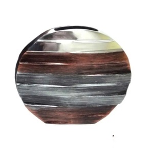 Large Painted Aluminum Flower Vases with Black Bronze white gold silver colour <b>powder</b> coated with lining <b>textured</b> - Product Image 5